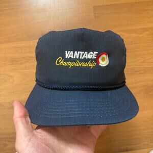 Vintage 90's Vantage Golf Championship PGA Tour Blue Snapback Roper Hat Cap VTG